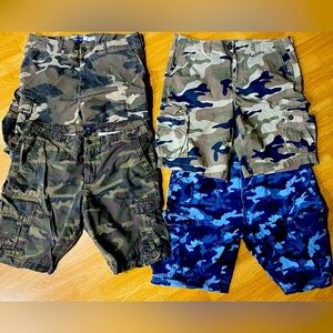 Camouflage collection cargo shorts. 4 pairs